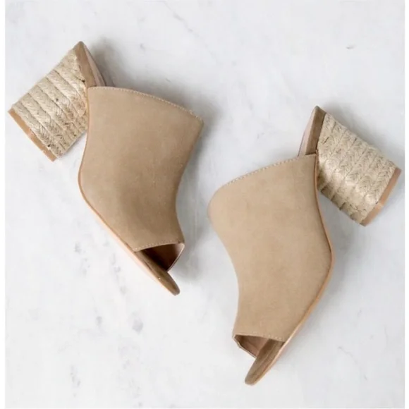Sbicca Vintage Collection Womens Helena Suede Heeled Mule Sandal NIB Natural - Picture 5 of 6